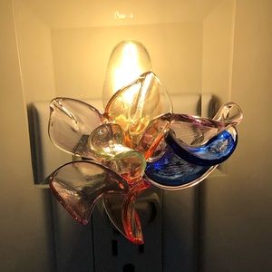Beautiful Handmade Glass Flower Night Light